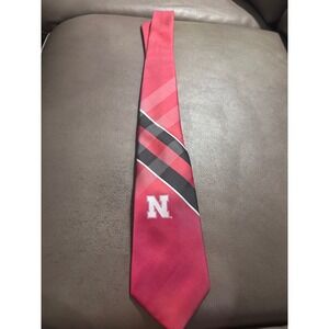 Eagles Wings Nebraska corn Huskers Mens Red Black Plaid NCAA Collegiate Tie